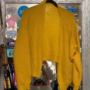 Yellow cropped Cardigan